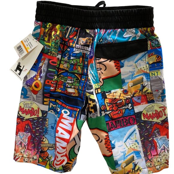 Mambo Marvel boys Multicolor Graphic Board Shorts W/ Elastic Waist Drawstring Cl - Picture 2 of 4